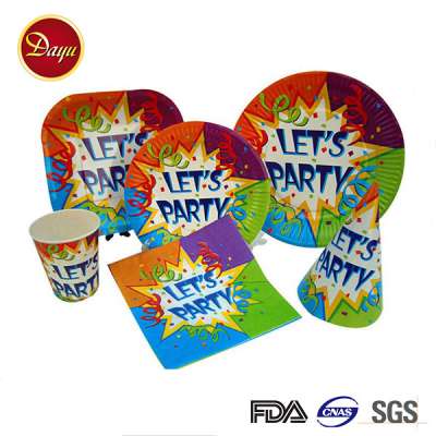 Custom printed party use raw materials paper plate