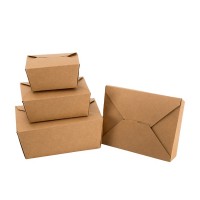 Kraft paper food packaging disposable take away leakproof paper box