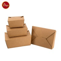 Manufacturer Custom size disposable brown kraft paper box fast food packaging