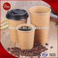 custom printed takeaway disposable kraft paper coffee cup PLA coating