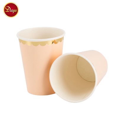 New product custom hot drinking gold foil printed paper cups