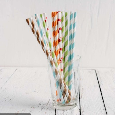 Disposable Wrapper Biodegradable Cocktail Drinking Paper Straws