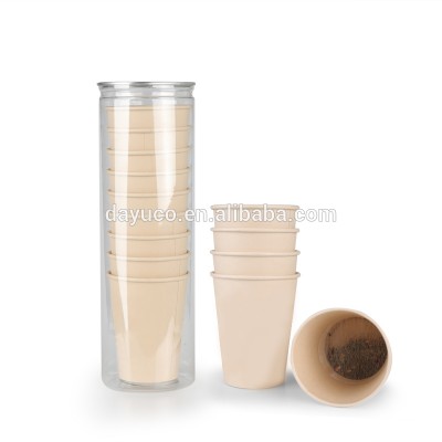 Biodegradable Bamboo Pulp Single Wall Paper Cup Compostable PLA